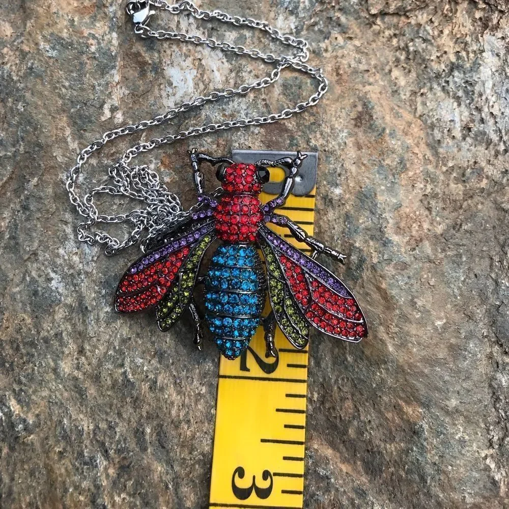 Crystal Housefly Brooch and Necklace‎